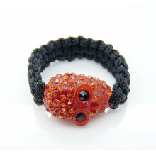 ROT Rhinestone schellt Kristall Schädel Ringe Großhandel Shamballa Ringe FR136